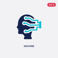 two color machine vector icon from artificial intelligence concept. isolated blue machine vector sign symbol can be use for web, mobile and logo. eps 10