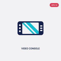 two color video console vector icon from augmented reality concept. isolated blue video console vector sign symbol can be use for web, mobile and logo. eps 10