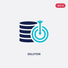 two color solution vector icon from big data concept. isolated blue solution vector sign symbol can be use for web, mobile and logo. eps 10