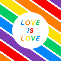 Poster with text love is love and all colors of the rainbow