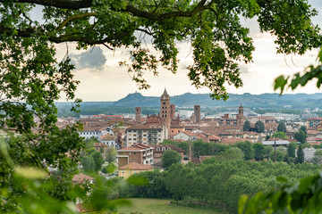 The town of Alba and its cathedral, Piemonte, Italy.  It is considered the capital of the UNESCO...