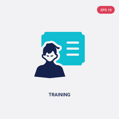 two color training vector icon from asian concept. isolated blue training vector sign symbol can be use for web, mobile and logo. eps 10