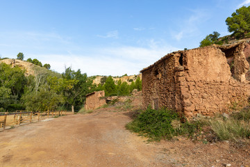 old houses close to Chelva river, province of Valencia, Valencian Community, Spain