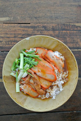Roasted pork with sweet gravy on rice