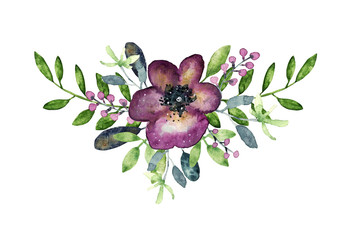 watercolor pansy bouquet