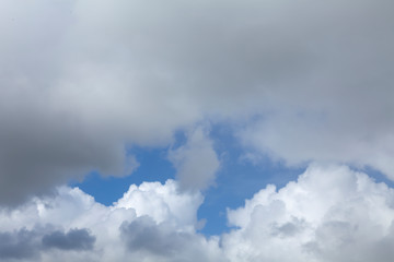 Fototapeta na wymiar Rain clouds background with blue sky