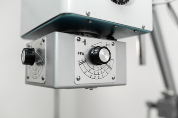 Professional instrument X-ray machine in veterinary hospital.