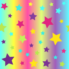 Bright glossy star pattern. Seamless vector background