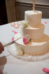 wedding cake with flowers