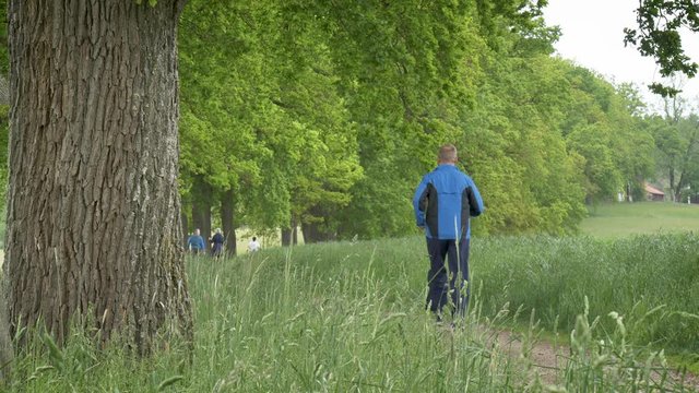 Senior jogging in the park