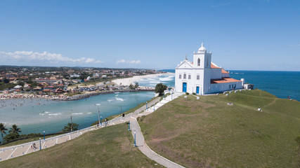 Fototapeta na wymiar Beautiful aerial view of church and beach