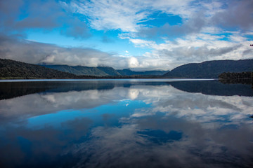 reflection of clouds in water