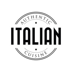Authentic Italian Cuisine stamp vintage