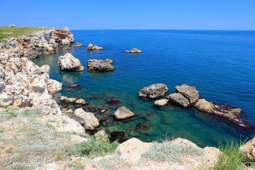 Rocky beach in Tyulenovo (Bulgaria)