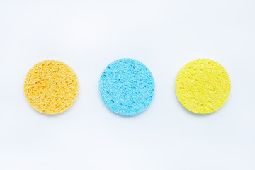 Sponge for  face make-up cleaning on white.