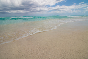 Fototapeta na wymiar Sea and sand texture from Cancun