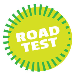 ROAD TEST stamp on white