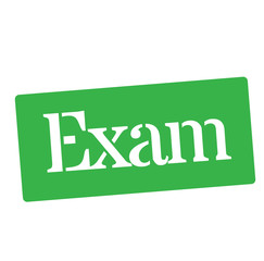 EXAM stamp on white background