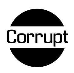 CORRUPT stamp on white isolated