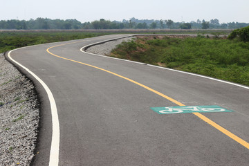 bicycle path at the parks outdoor.