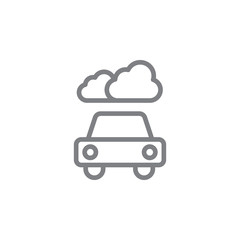 Car, smoke line vector icon. Element of pollution icon