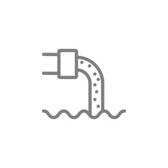 Sea, river, pollution line vector icon. Element of pollution icon