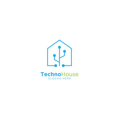 Technology Home Line Outline Monoline Logo Design Vector