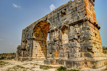 Sights around the Roman ruins of Volubulis in Morocco