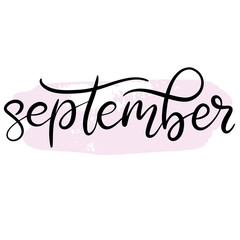 Handwritten name of month for calendar