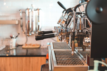 Fototapeta na wymiar coffee maker machine for barista in coffee shop