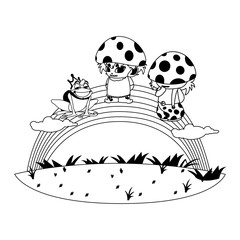 fungus elfs and toad prince with rainbow magic characters