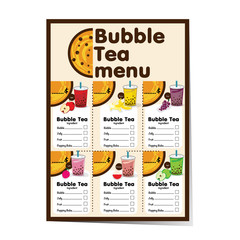 Fototapeta na wymiar bubble tea menu graphic template