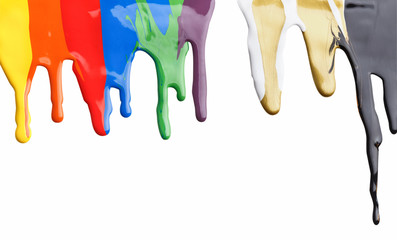 Colored paint dripping