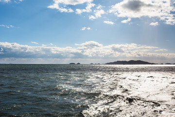 瀬戸内の海、島、船・日本