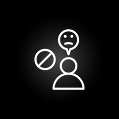 user, smile, no sad neon icon. Elements of positive thinking set. Simple icon for websites, web design, mobile app, info graphics