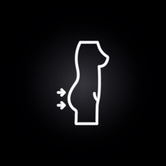 butt, plastic surgery neon icon. Elements of plastic surgery set. Simple icon for websites, web design, mobile app, info graphics