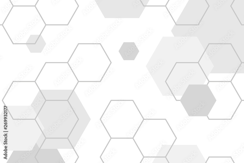 Canvas Prints gray hexagon pattern