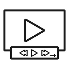 video player - minimal line web icon. simple vector illustration. concept for infographic, website or app.