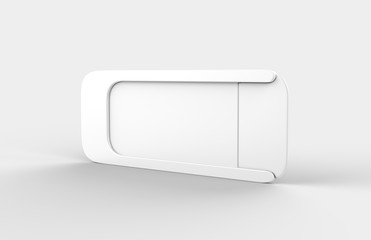 Blank Ultra Thin Webcam Cover for mock up and branding. 3d render illustration.