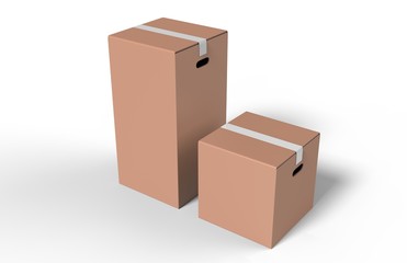 Blank Heavy-Duty Medium Open Packaging Box for mock up and branding. 3d render illustration.