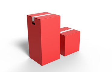 Blank Heavy-Duty Medium Moving Box with Handles for mock up and branding. 3d render illustration.