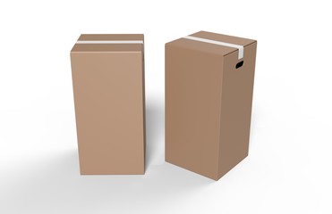 Blank Heavy-Duty Medium Open Packaging Box for mock up and branding. 3d render illustration.