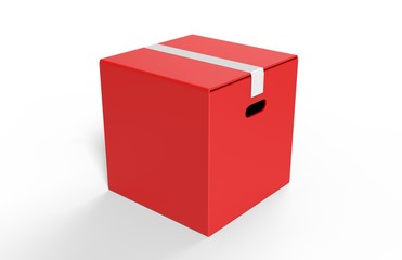 Blank Heavy-Duty Medium Open Packaging Box for mock up and branding. 3d render illustration.