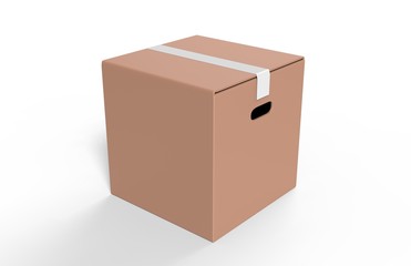 Blank Heavy-Duty Medium Open Packaging Box for mock up and branding. 3d render illustration.
