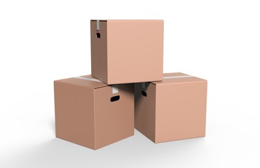 Blank Heavy-Duty Medium Open Packaging Box for mock up and branding. 3d render illustration.
