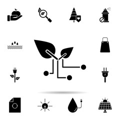 Green, microchip icon. Universal set of ecology for website design and development, app development