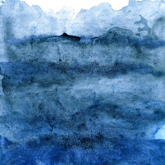 Dark blue watercolor texture, sea, sky, water, ocean, background