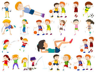 Set of sport kids