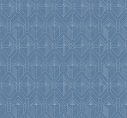 Seamless art deco vintage blue pattern