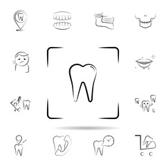 Photo, tooth icon. Universal set of dentist for website design and development, app development